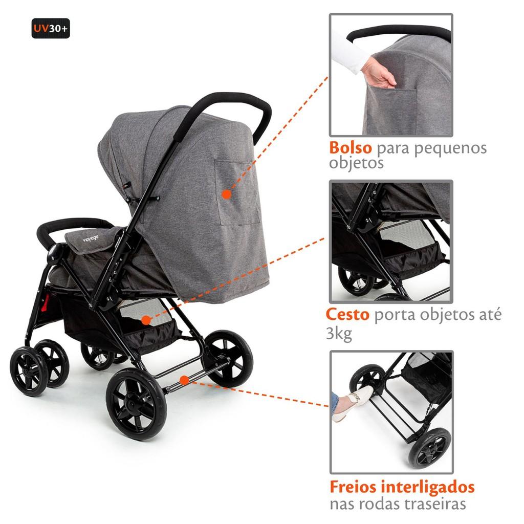 Carrinho Com Bebê Conforto Voyage Choice Alça Reversível Travel System 0-15kg