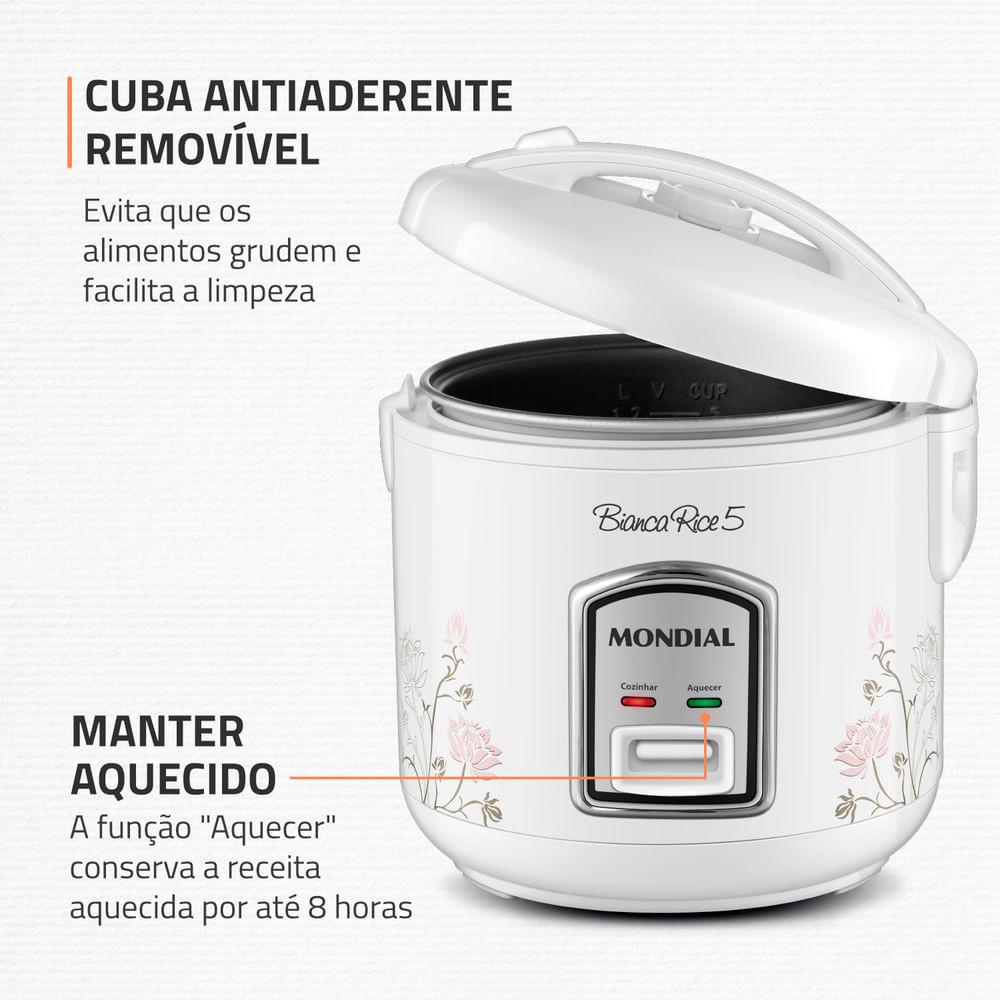 Panela De Arroz Bianca Rice 5 Mondial Branco 400W Npe-05-5x