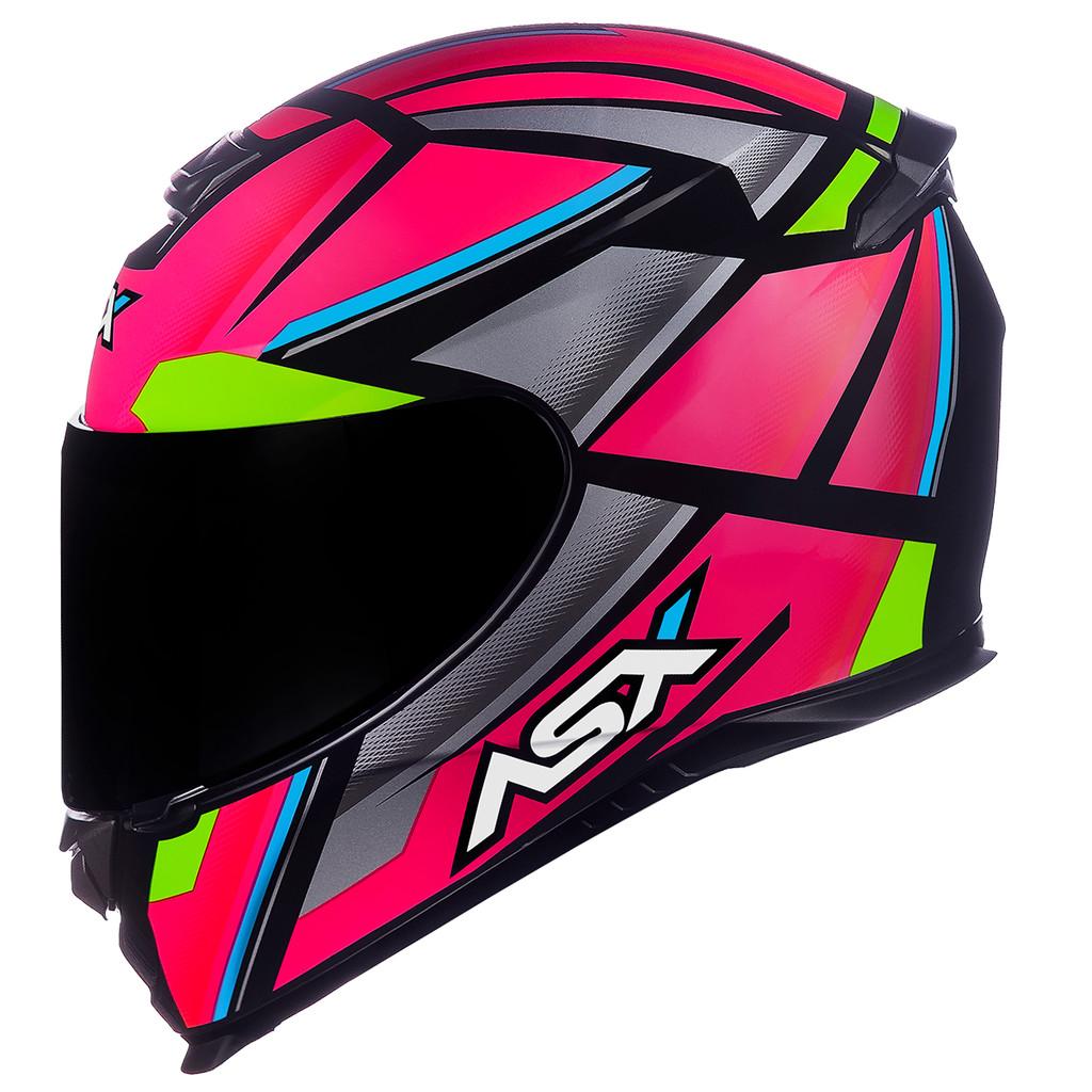 Capacete Asx Eagle Explorer Brilho Preto/rosa/prata