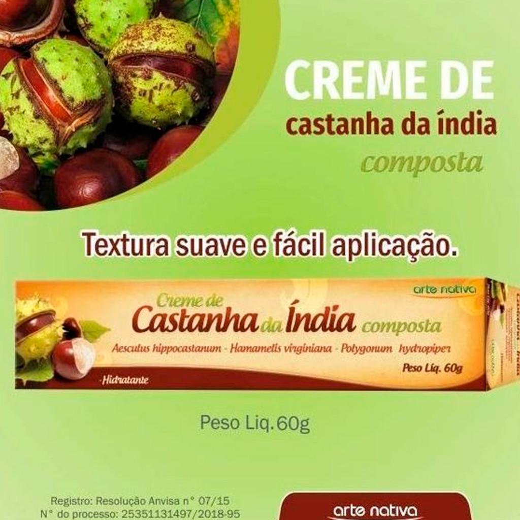 Kit 3 Und Creme Castanha Da India Arte Nativa 60G
