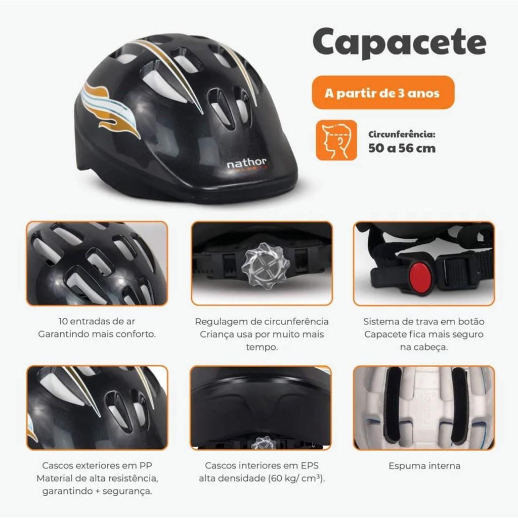 Capacete Infantil Unicórnio Azul Nathor Esportes Bicicleta Skate Patinete Triciclo Scooter Proteção