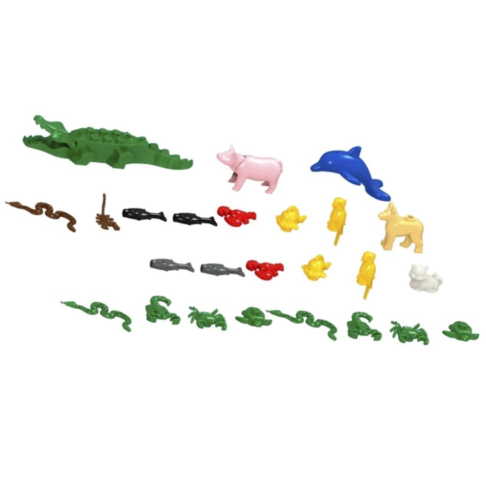 Jogo Blocos Criativos Mini Animais 25 Peças Xalingo Bichos Montar Brinquedos Jacaré Sortidos