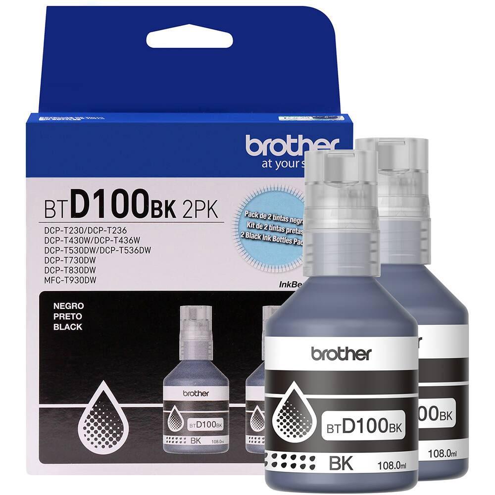 Kit Garrafa De Tinta Brother Inkbenefit Tank Btd1002pk Preto Com 2 Unidades