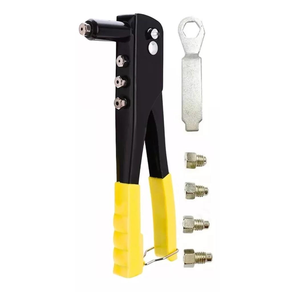 Rebitadeira Alicate Rebitador Manual Profissional Com 4 Bicos Para Rebite Pop Repuxo