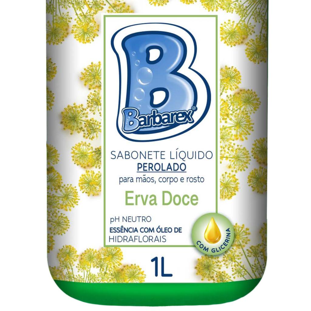 Sabonete Líquido Perolado Vegano Erva Doce Barbarex 1 Litro