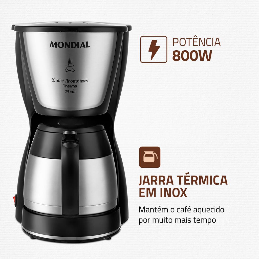 Cafeteira Elétrica Dolce Arome Thermo Mondial Preto 800W C-33 Jt 24X