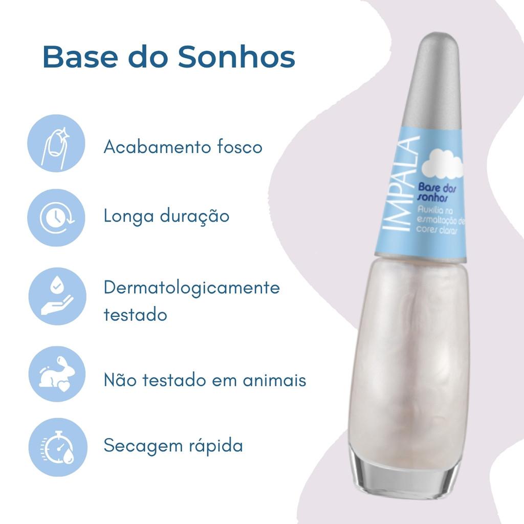 Kit 2 Esmaltes Impala Base Dos Sonhos Perolado Cor Branca