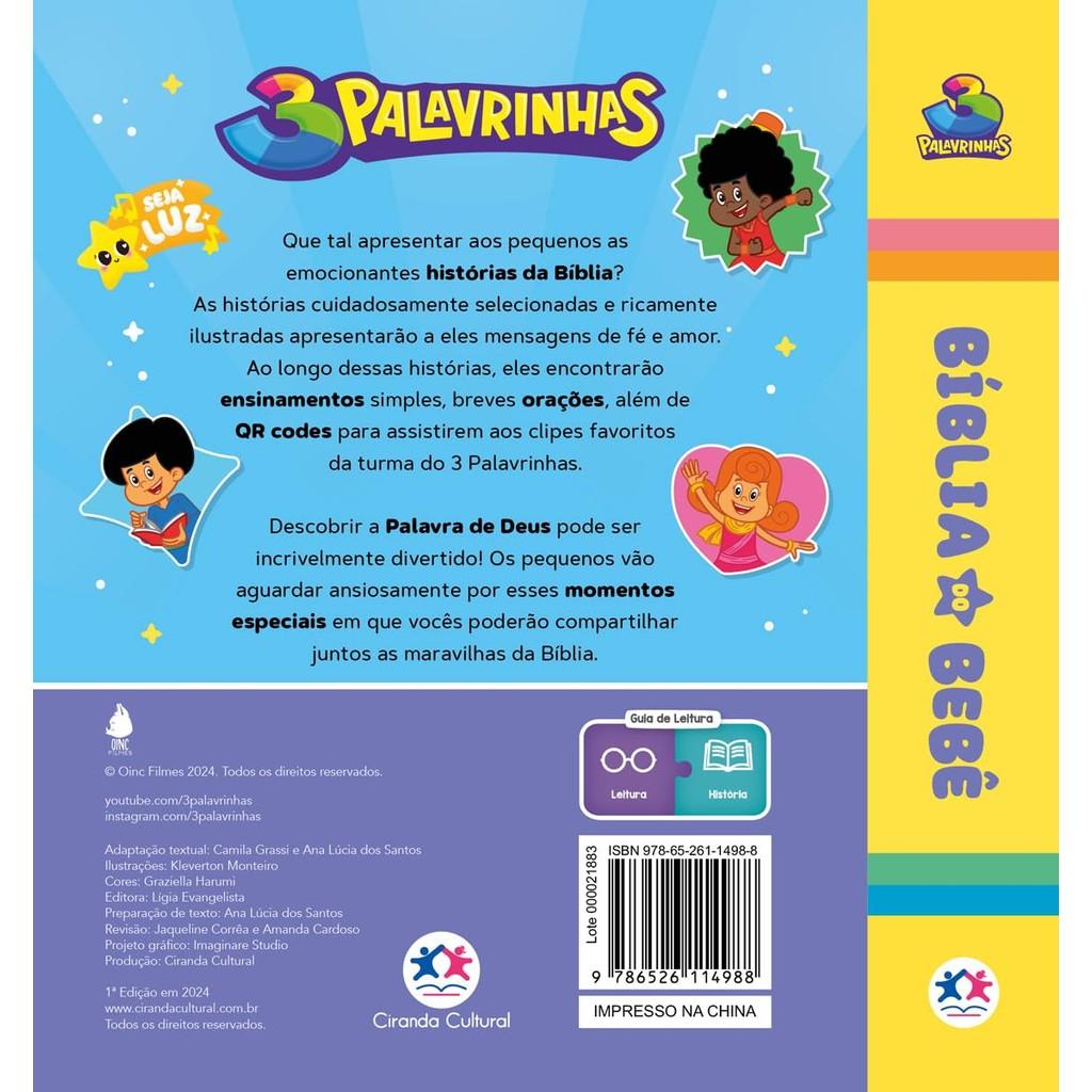 3 Palavrinhas - Bíblia Do Bebê Ilustrada Com Orações Capa Dura