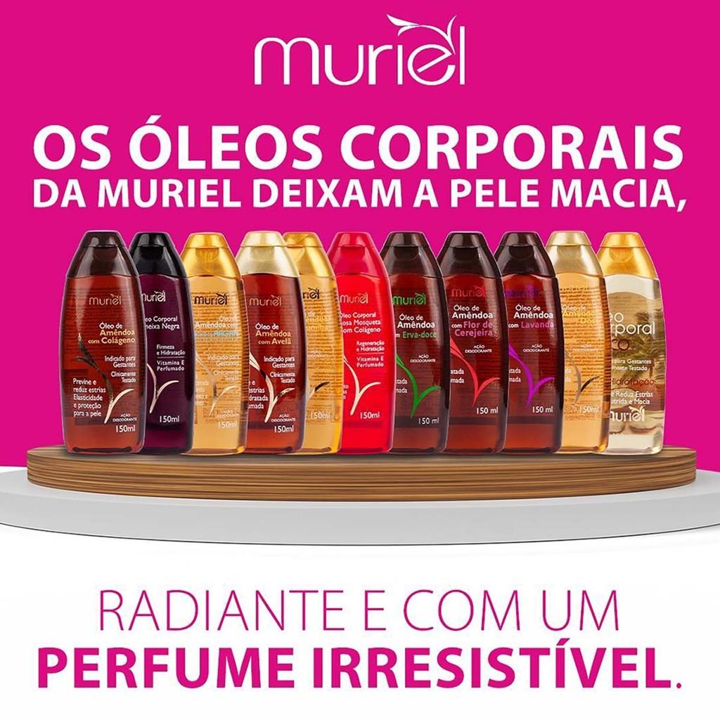 Kit 2 Und Óleo Corporal Muriel Amêndoa Com Colágeno 100ml