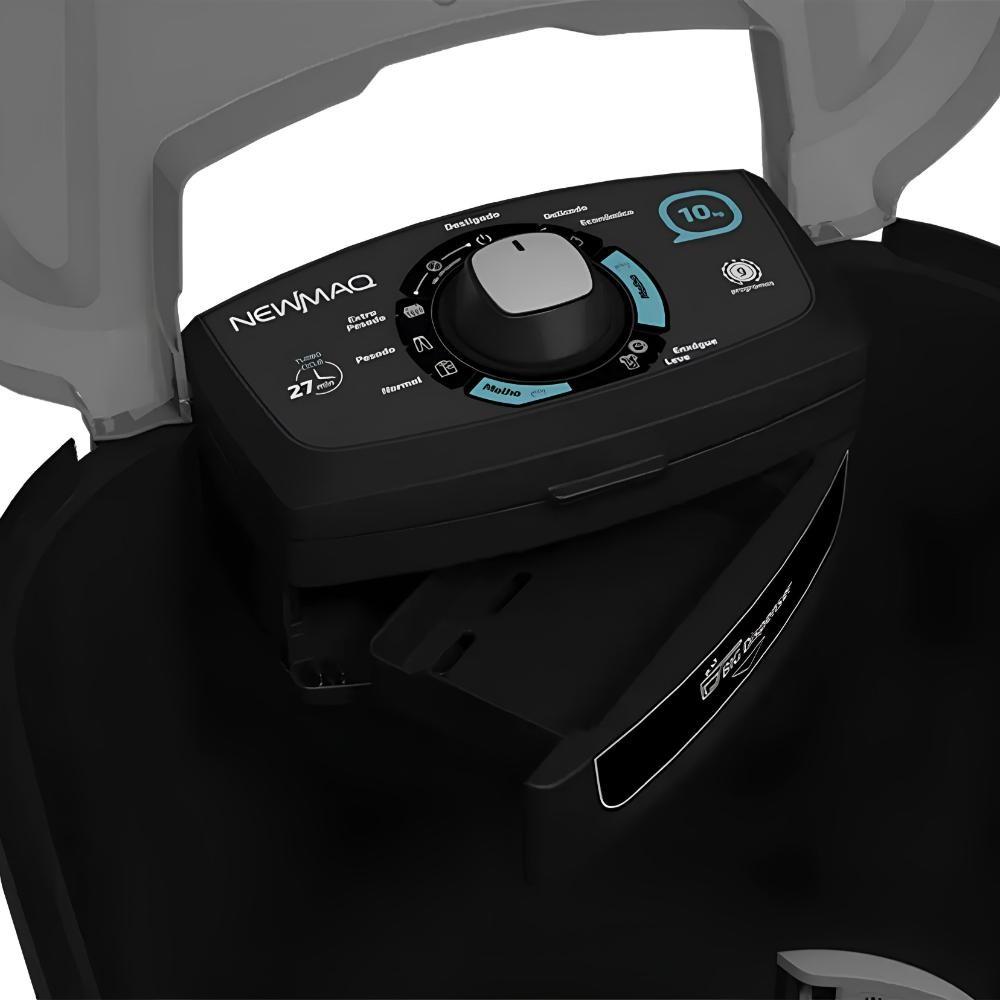 Tanquinho De Lavar Roupa 10kg Newmaq Semiautomática Com 9 Programas De Lavagem Preto 127V