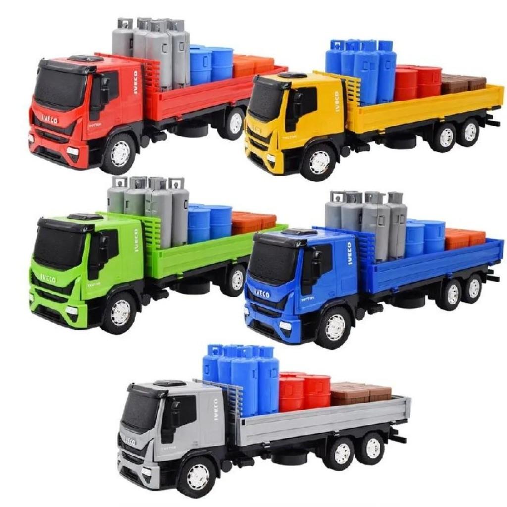 Caminhão Brinquedo Miniatura Tector Expresso Com Carga Iveco