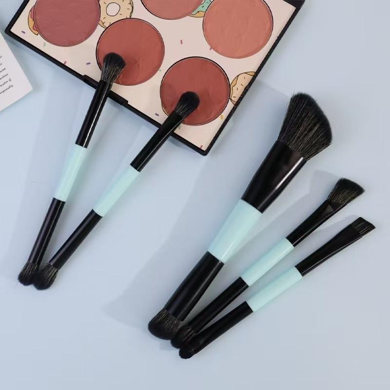 Kit De Pincéis De Maquiagem Profissional Com Cerdas De Alta Qualidade 5 Peças Dupla Face