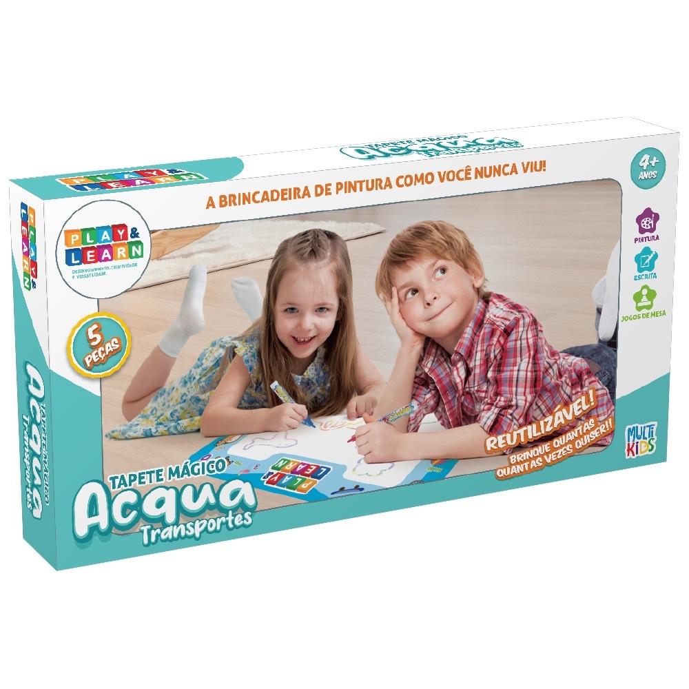 Tapete Mágico Acqua Play E Learn Transportes 63.5x38cm Multikids