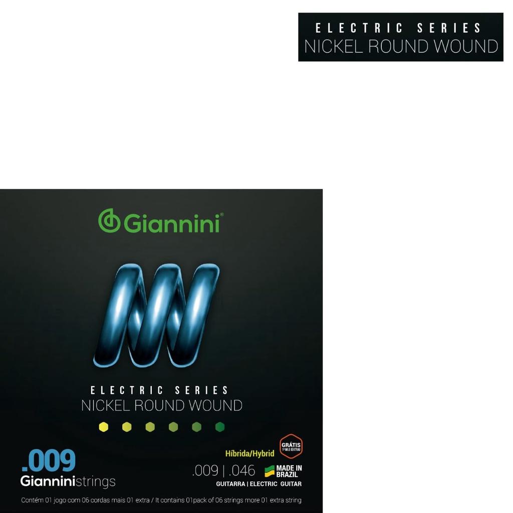 Encordoamento Guitarra Giannini Híbrida Electric Geegsth9 Nickel.009