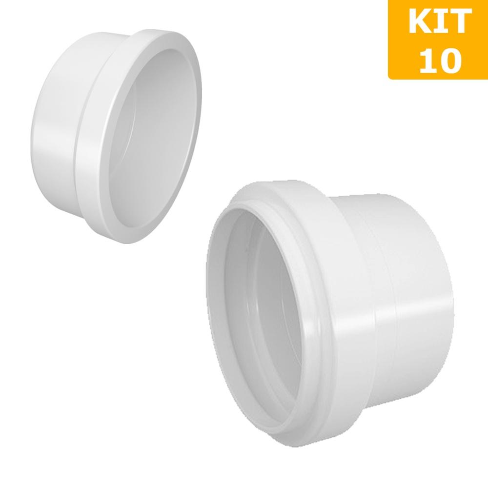 Cap Esgoto Tampão Vedação De Canos E Tubos Em Pvc 40-50mm Kit 10 Unidades
