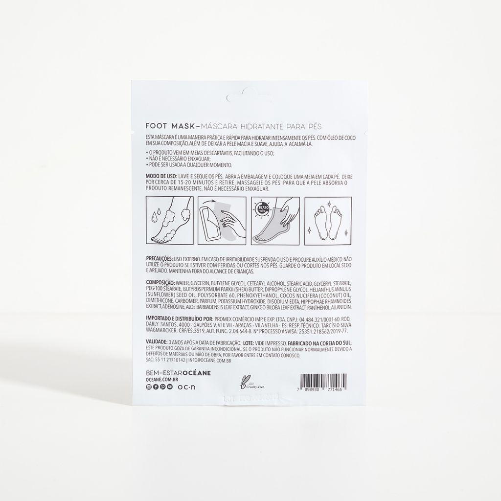 Máscara Hidratante Para Pés Com Óleo De Coco - Foot Mask 1 Par