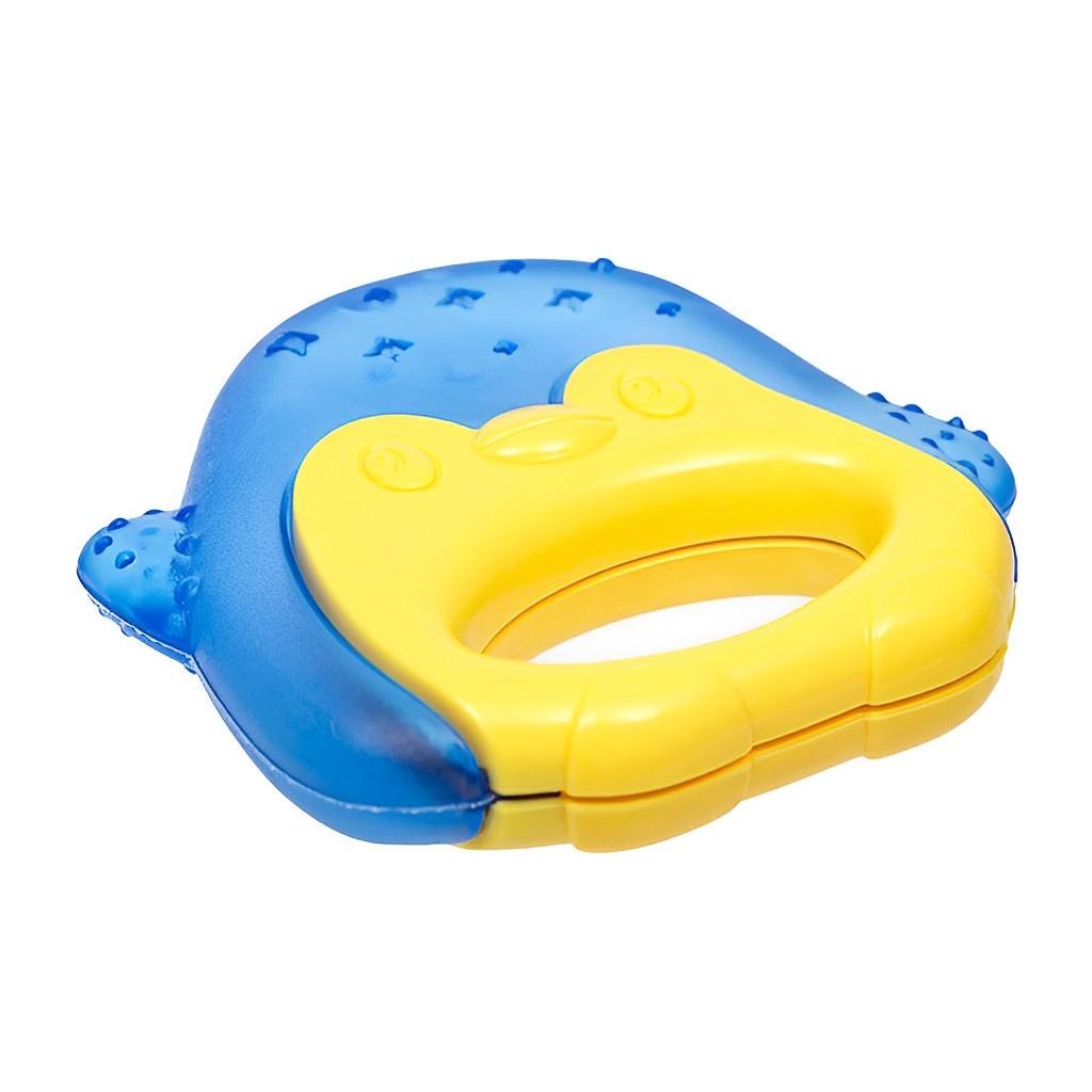Mordedor Infantil Com Água Massageador De Gengiva Pinguim Azul 16270 - Buba
