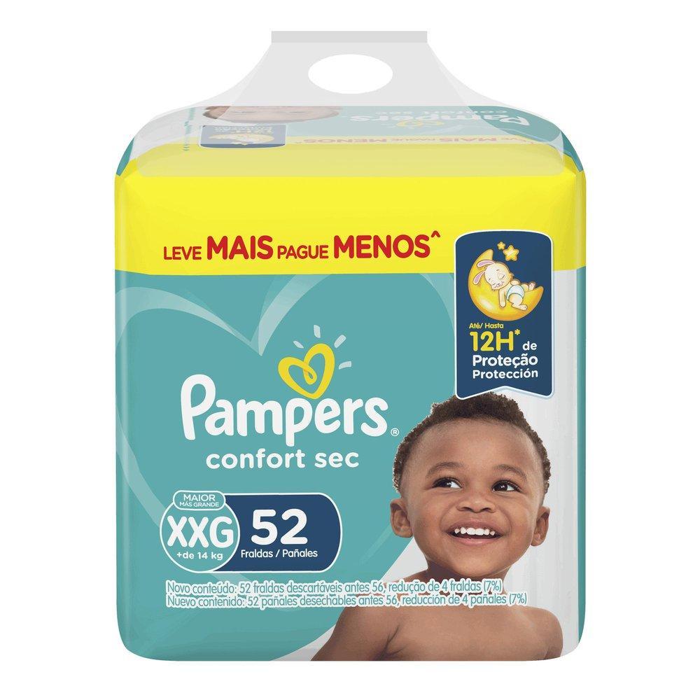 Fralda Pampers Confort Sec Super Xxg 52 Unidades