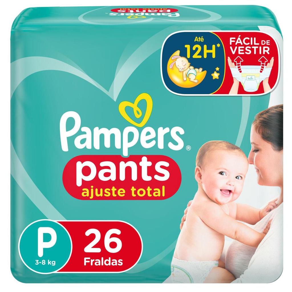 Fralda Pampers Pants Ajuste Total MAX P 26 Unidades