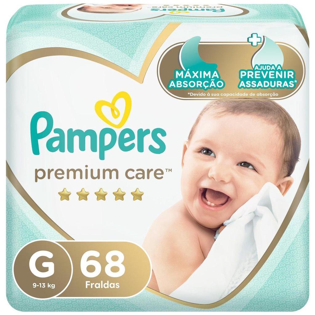 Fralda Pampers Premium Care Jumbo G 68 Unidades