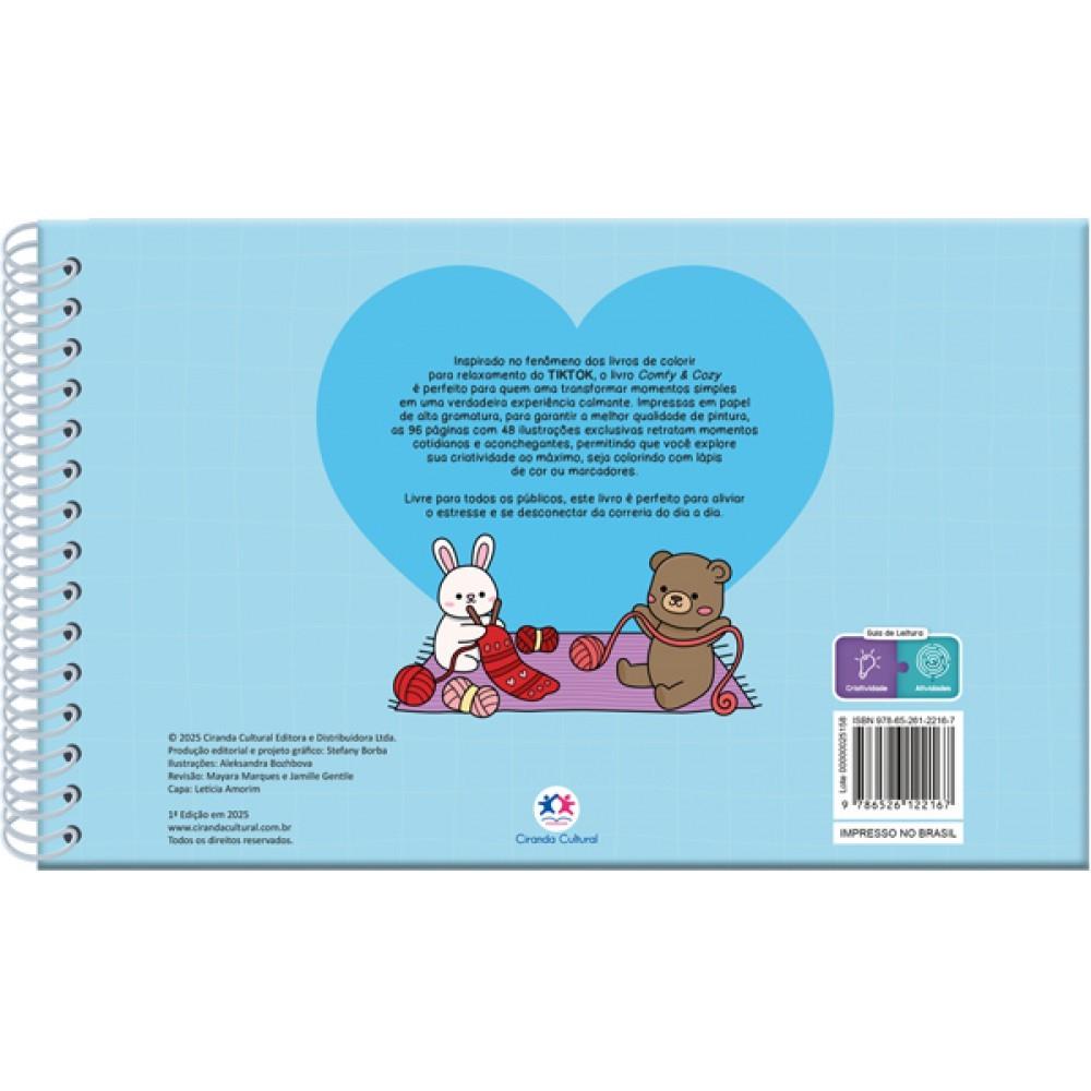 Livro Comfy And Cozy - Livro De Colorir - Blue Ciranda Cultural