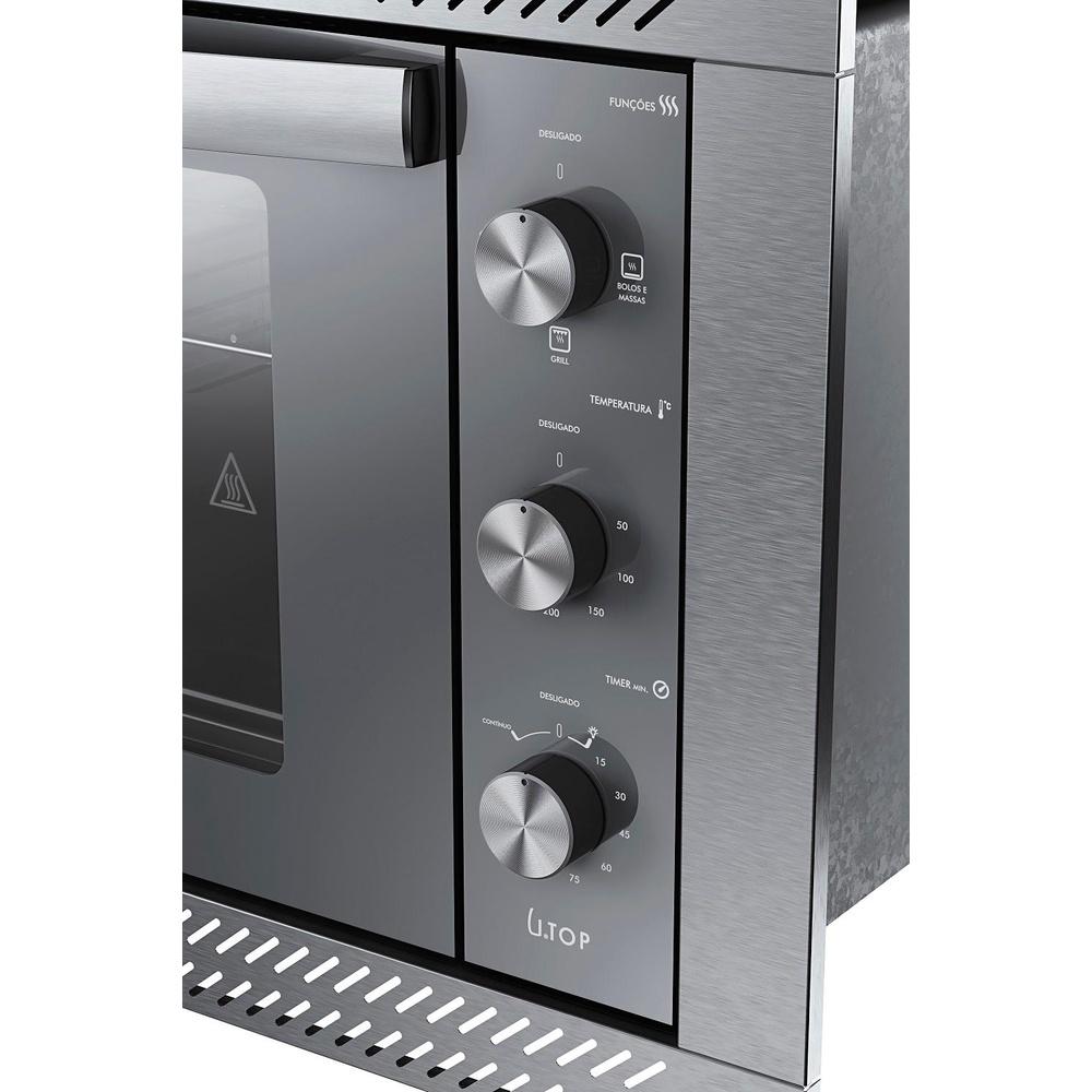 Forno De Embutir Elétrico Espelhado 44L Com Grill E Timer Atlas U Top Style 127V