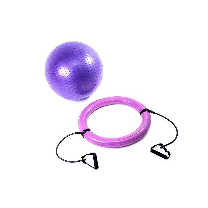 Bola Suíça Pilates Com Auréola Base Estabilizadora Elástico Yoga Ginástica Fitness Academia