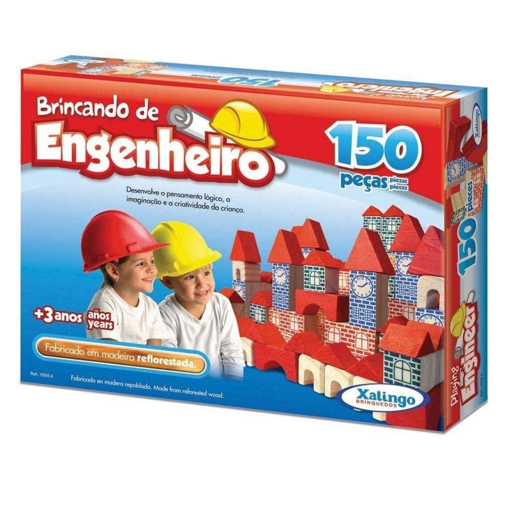 Blocos Para Montar Brincando De Engenheiro 150 Peças Xalingo