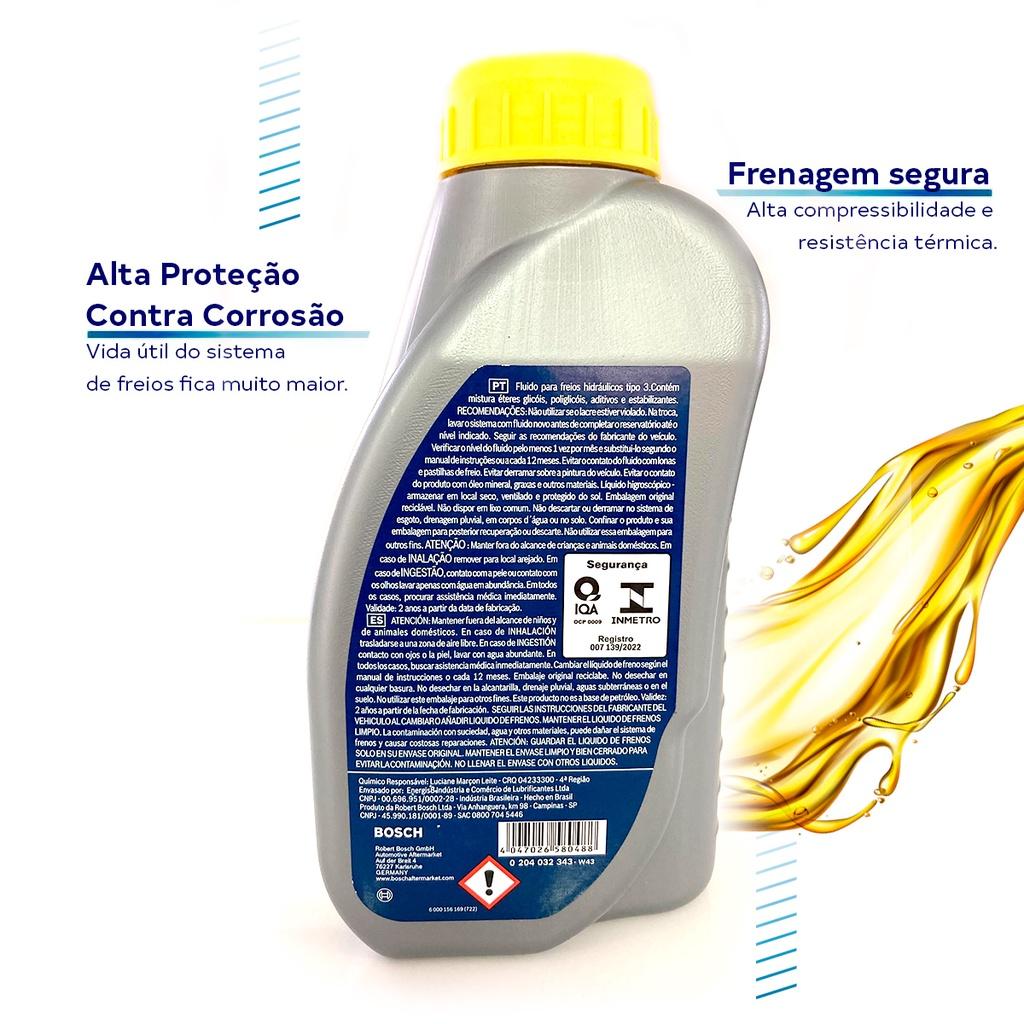 Fluido Oleo De Freio Dot 3 Bosch Original Carro E Moto 500ml