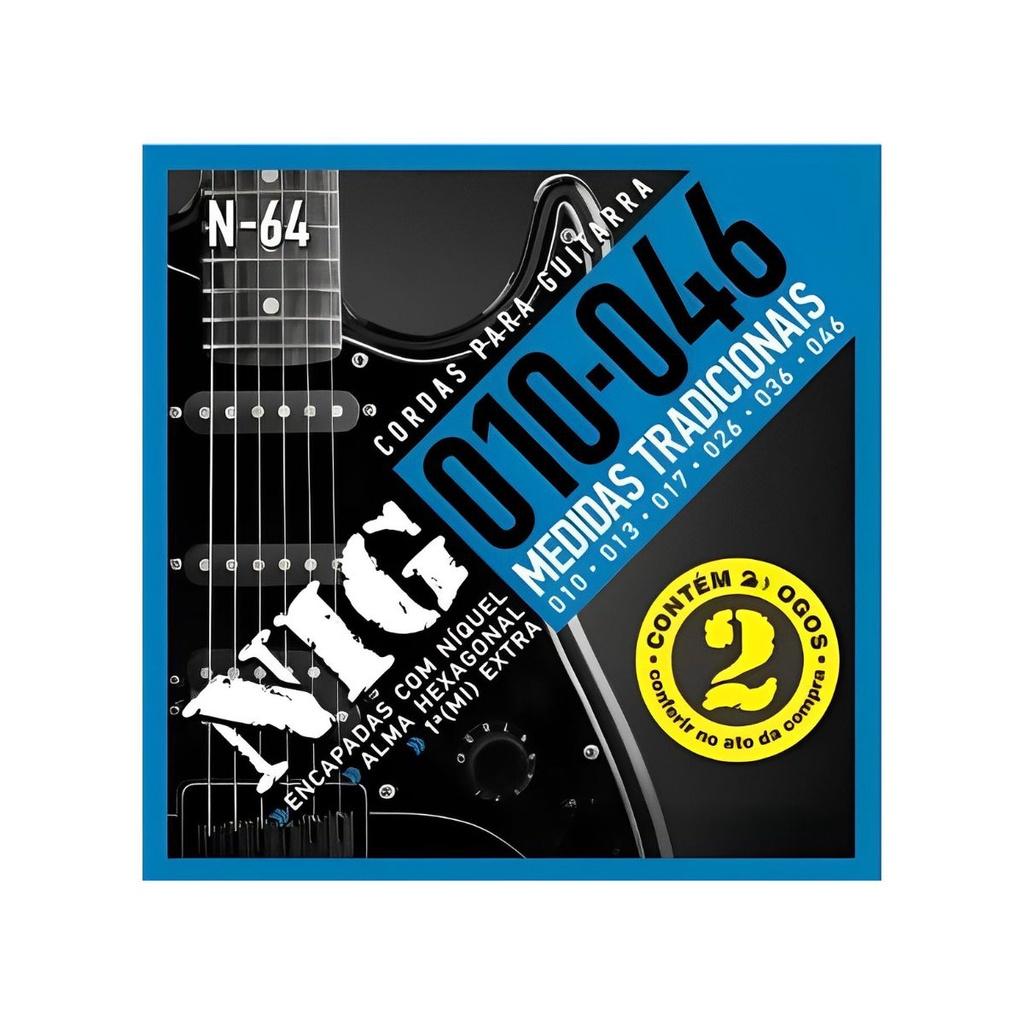 Encordoamento Guitarra Nig N-64.010 Kit 4 Jogos Pr2n64l