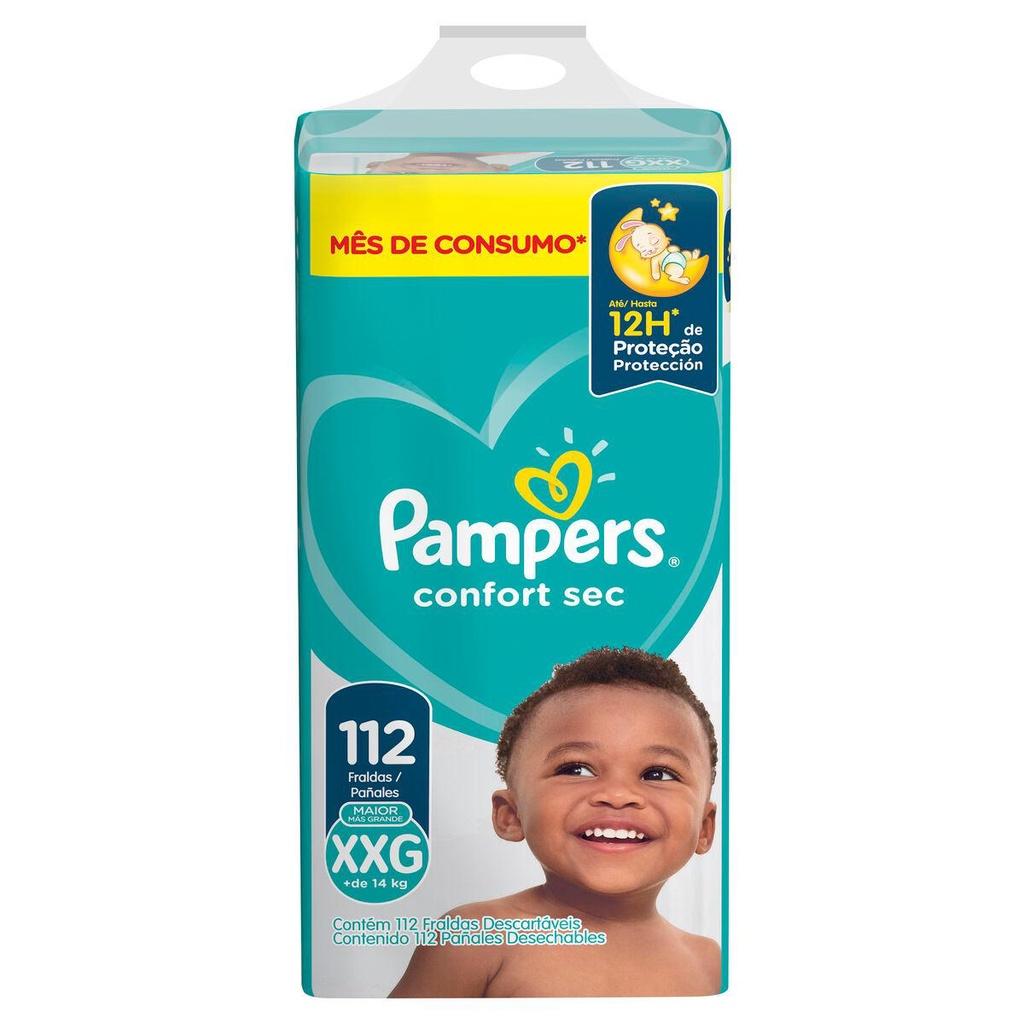 Fralda Pampers Confort Sec Jumbo PLUS Xxg Com 112un