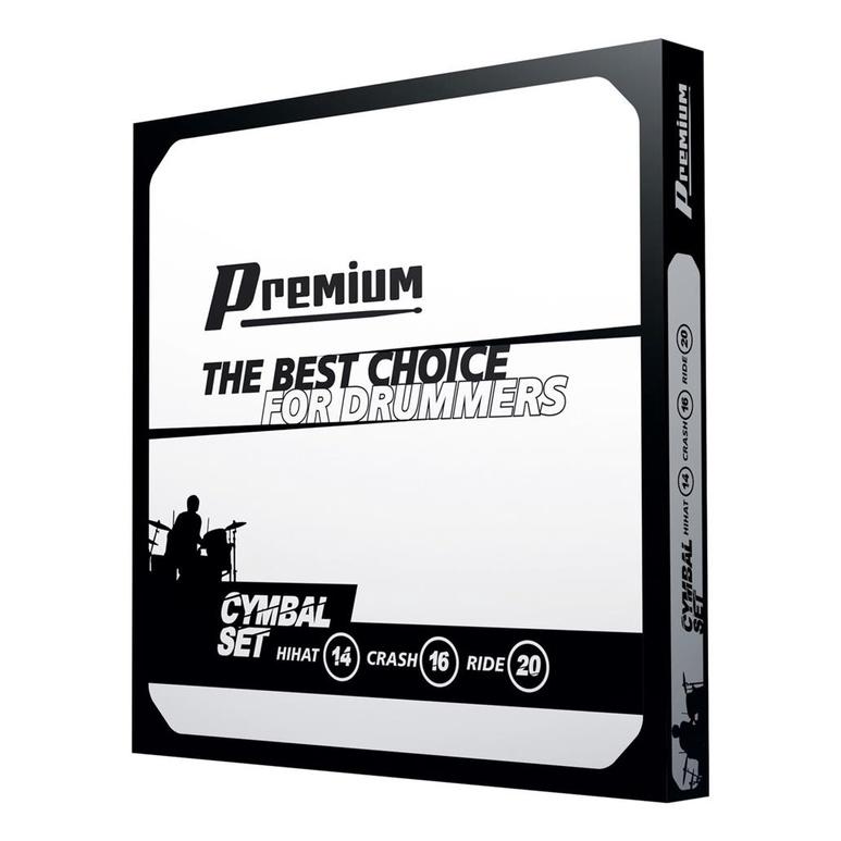 Kit De Pratos Premium By Zeus 14/16/20 Kit + Baqueta