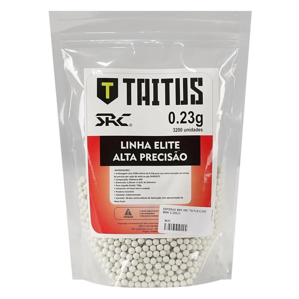 Munição Bolinha Bbs Airsoft 6mm Taitus Src 3200 Unidades 0.23gr