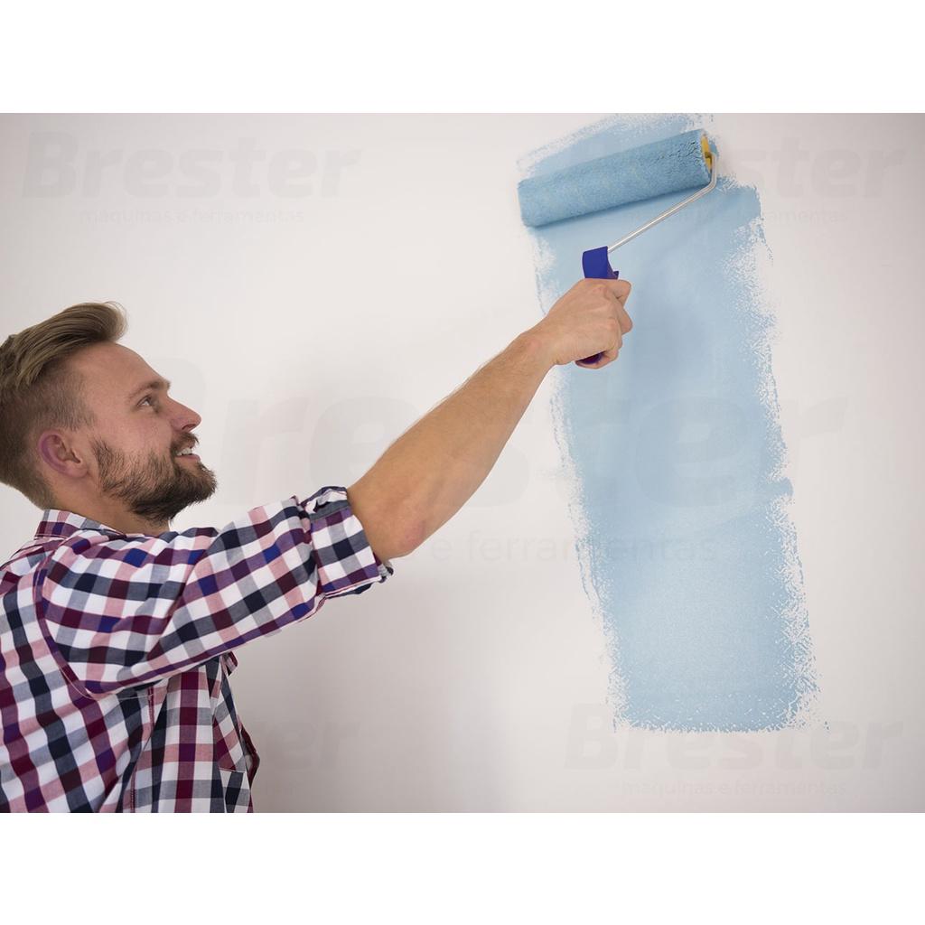 Kit 5 Peças Pintura E Reparo Teto Parede Multiuso Rolo Suporte Bandeja Pincel Rolinho Tigre Original