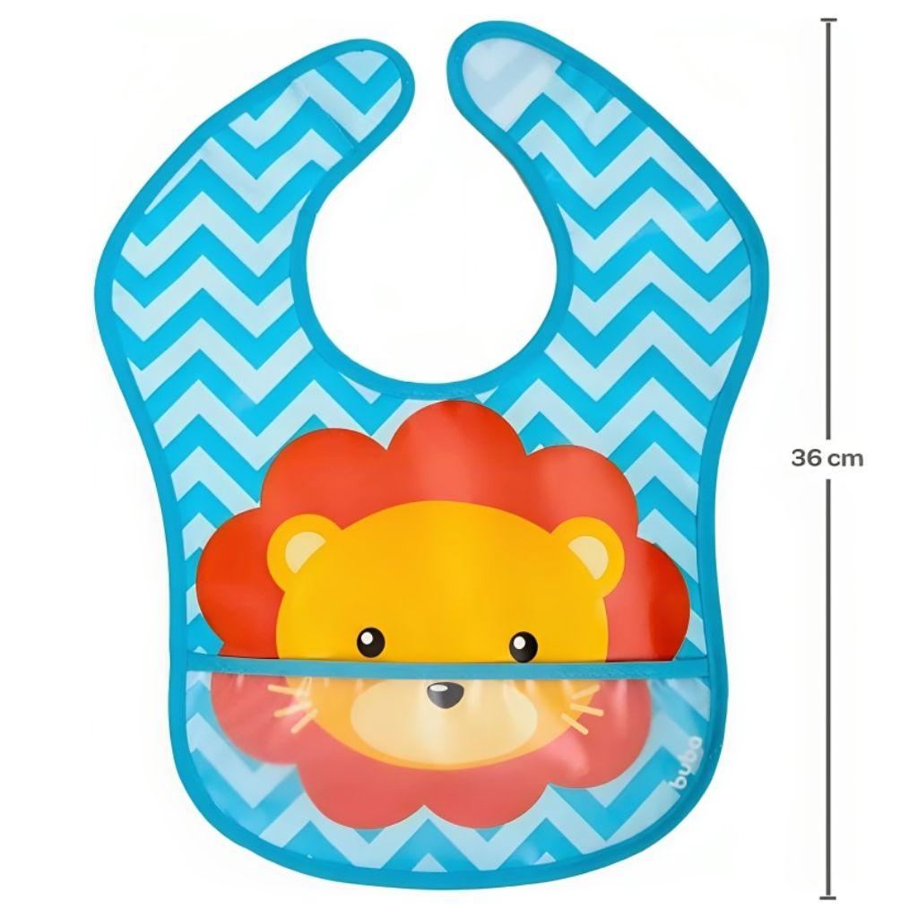 Babador Leão Com Bolso Impermeável Introdução Alimentar 15367 Buba