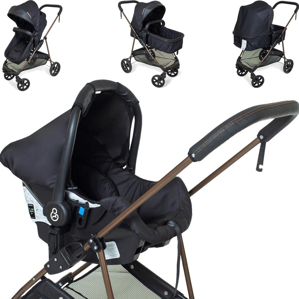Carrinho De Bebe Conforto Galzerano Napoli Preto Cobre