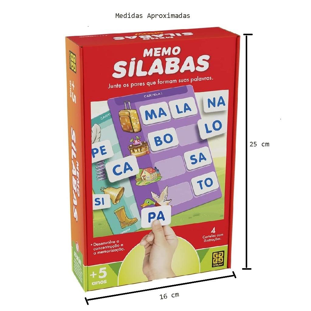 Jogo Educativo Memória Sílabas 01698 - Grow
