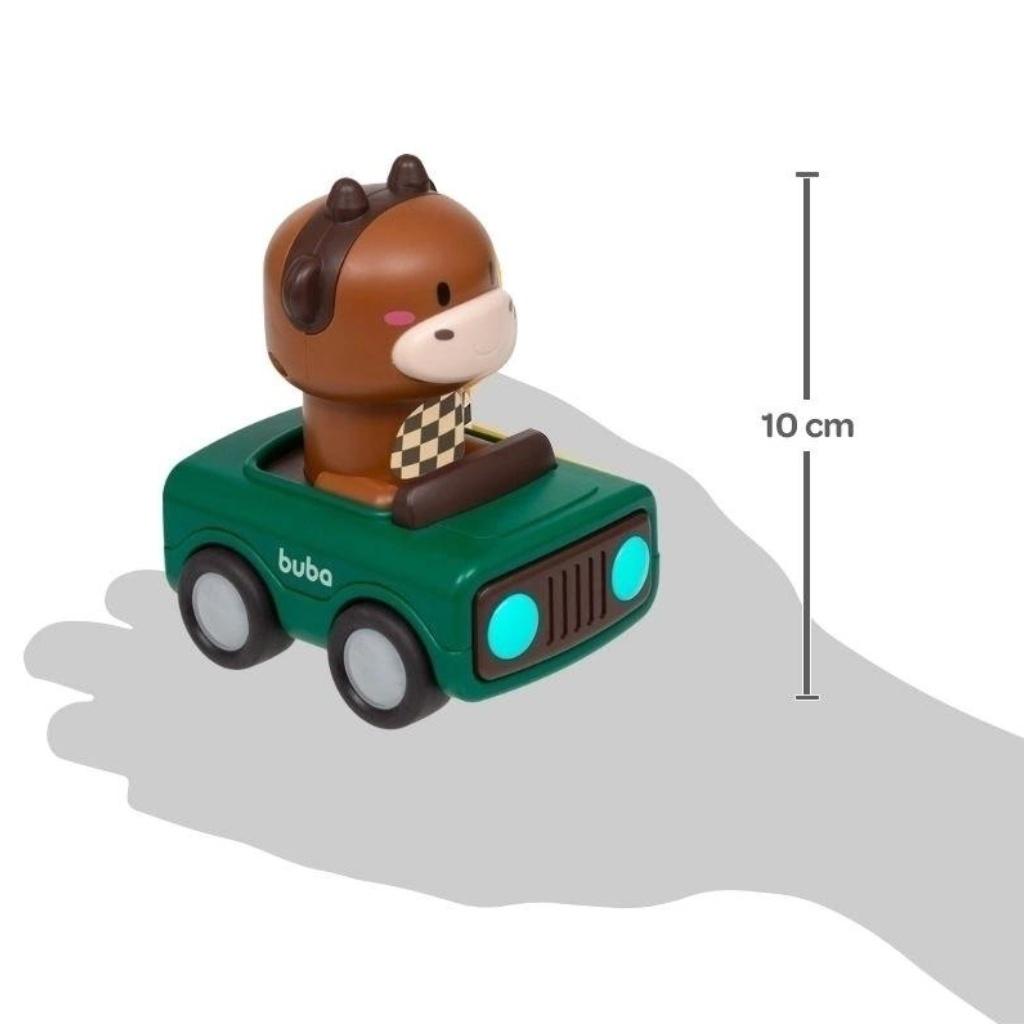 Carrinho Fricção Animal Racing Vaquinha Marrom 17248 Buba