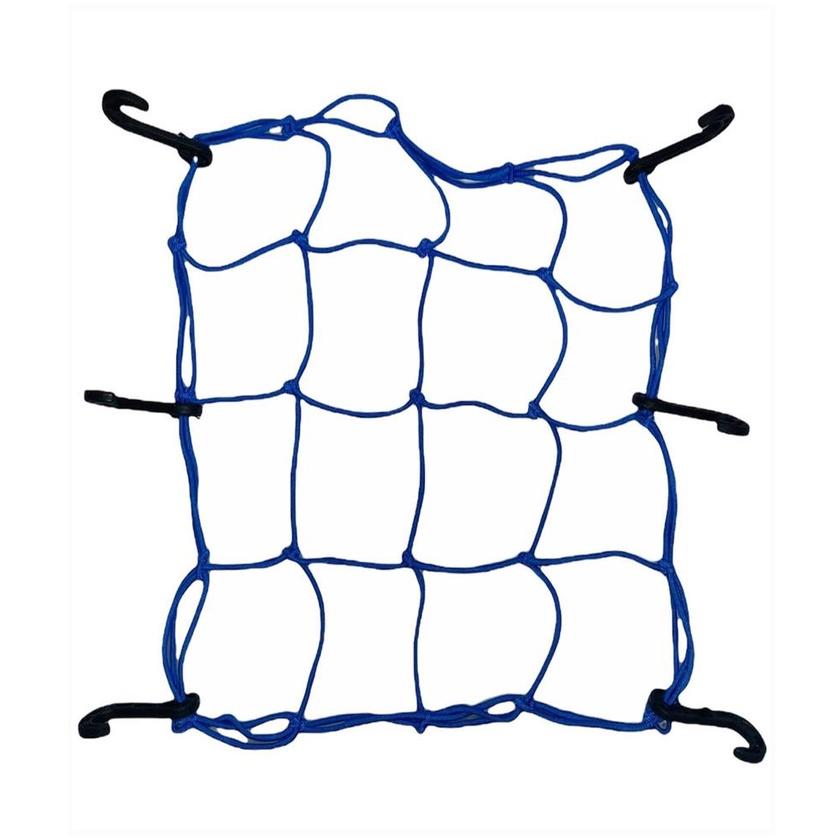 Rede Elastica Aranha Azul 35x35 Moto/Bagageiro/Capacete