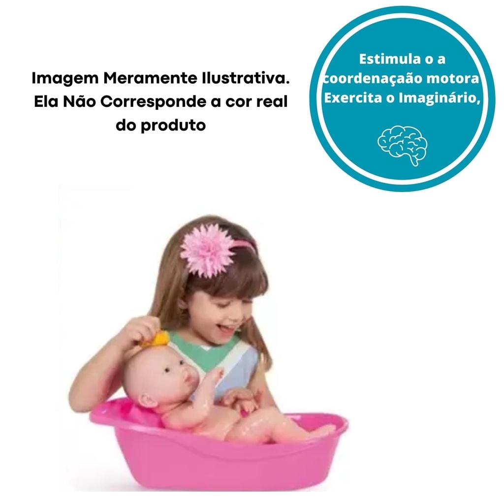 Brinquedo Infantil Baby Ninos 41cm Banheira De Bebê Com Acessórios Cores Sortidas +3 Anos Cotiplas