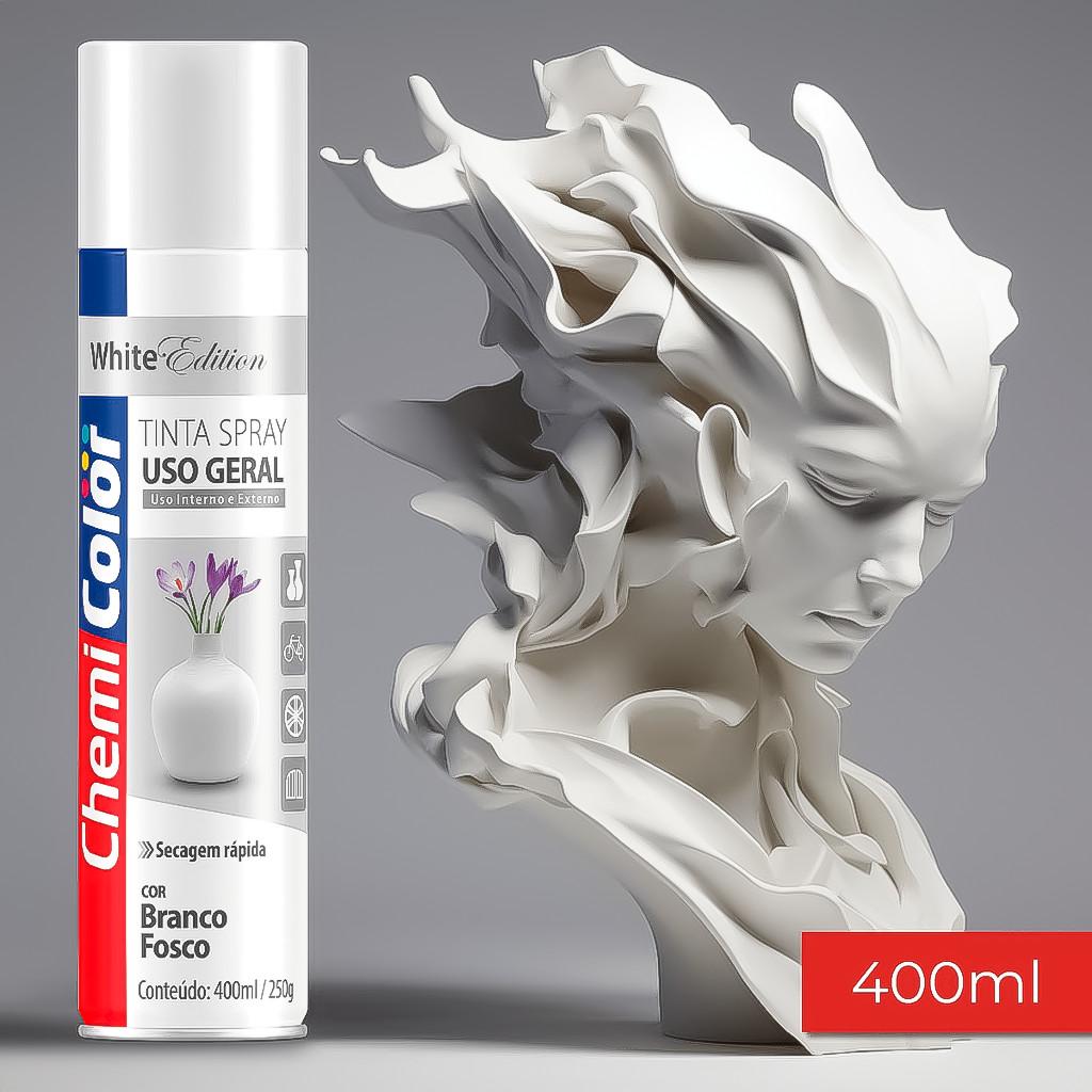 Tinta Spray Branco Fosco Uso Geral Secagem Rápida