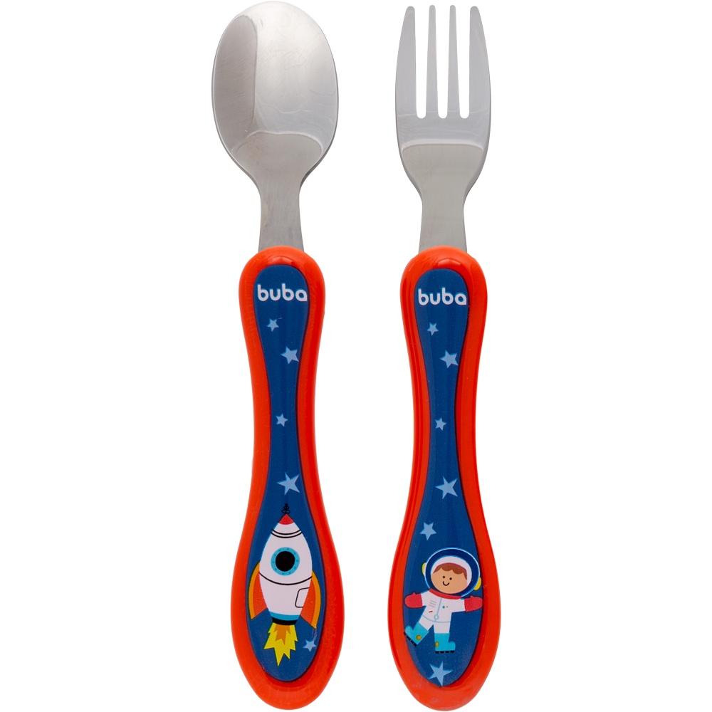 Kit Talheres Infantil Aventuras Colher E Garfo - Buba