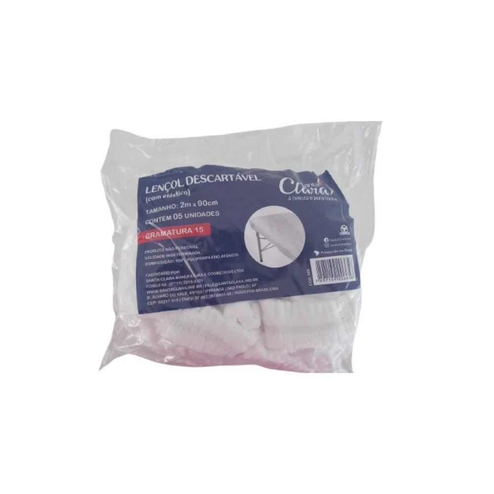 Lençol Descartável Santa Clara Com Elástico 5un