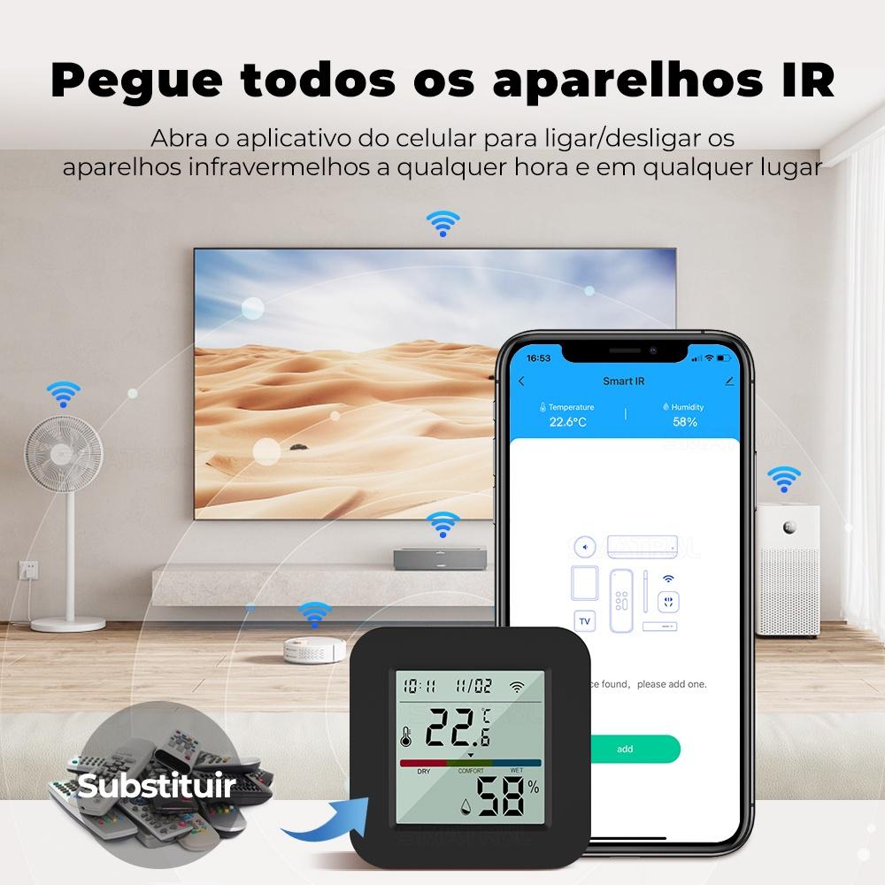 Smatrul Tuya Smart Wifi Controle Remoto Infravermelho Sensor De Umidade De Temperatura Para Ar Condicionado TV Com Ventilador Dvd Voz Alexa Google Hom