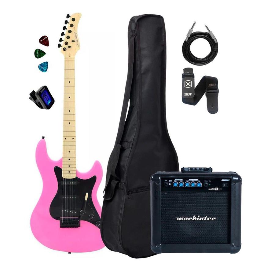 Guitarra Eletrica Strinberg Sts100 Rosa Capa Cubo Acessorios