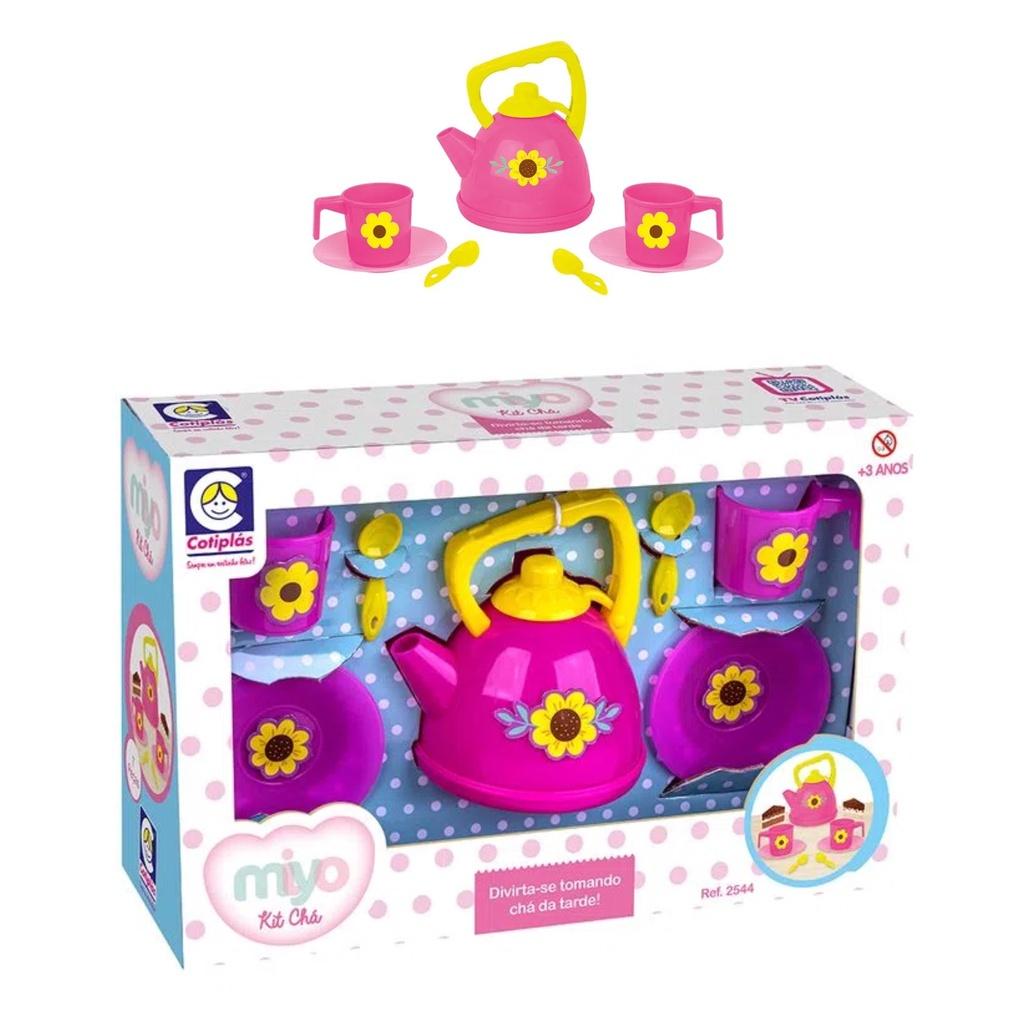 Brinquedo Infantil Miyo Kit Hora Do Chá Xícara Bule Pires Cotiplas Presente Criança Menino Menina