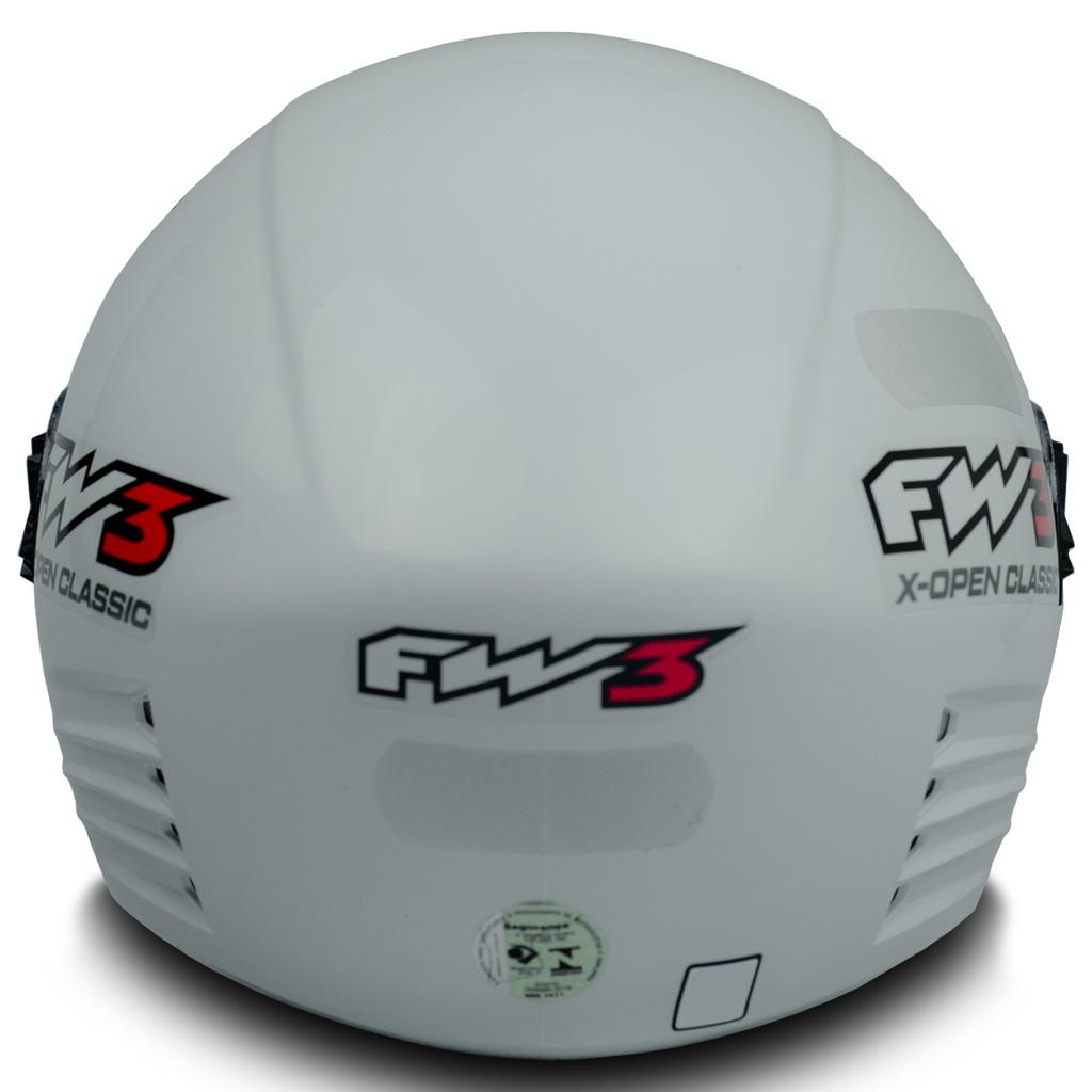 Capacete Moto X Open Classic FW3 Branco Brilhante Tamanho 60 Viseira 2mm Inmetro Forro Removível Abs