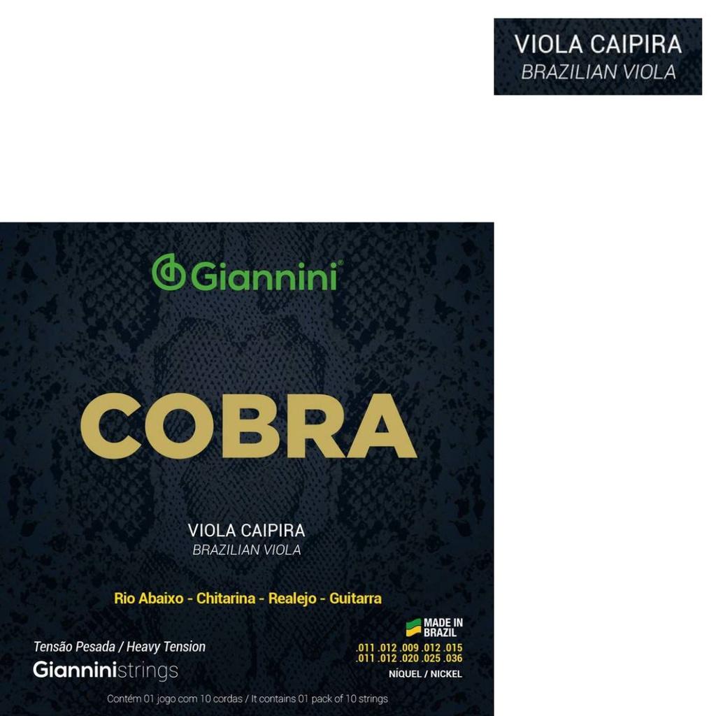 Encordoamento Viola Caipira Giannini Cobra Gesvnp Níckel Pesada
