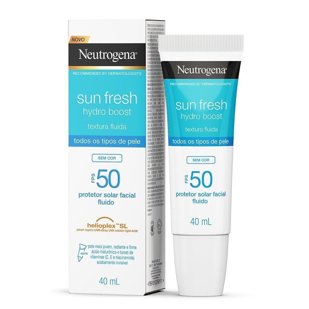 Kit Com 2 Protetor Solar Neutrogena Sun Fresh Hydro Boost Sem Cor Fps50 40ml