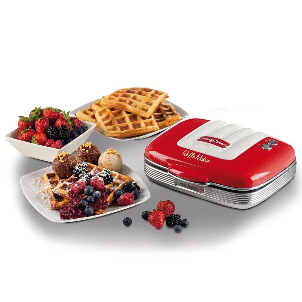 Máquina Para Waffle Retrô Party Time 127V Ariete Vermelha